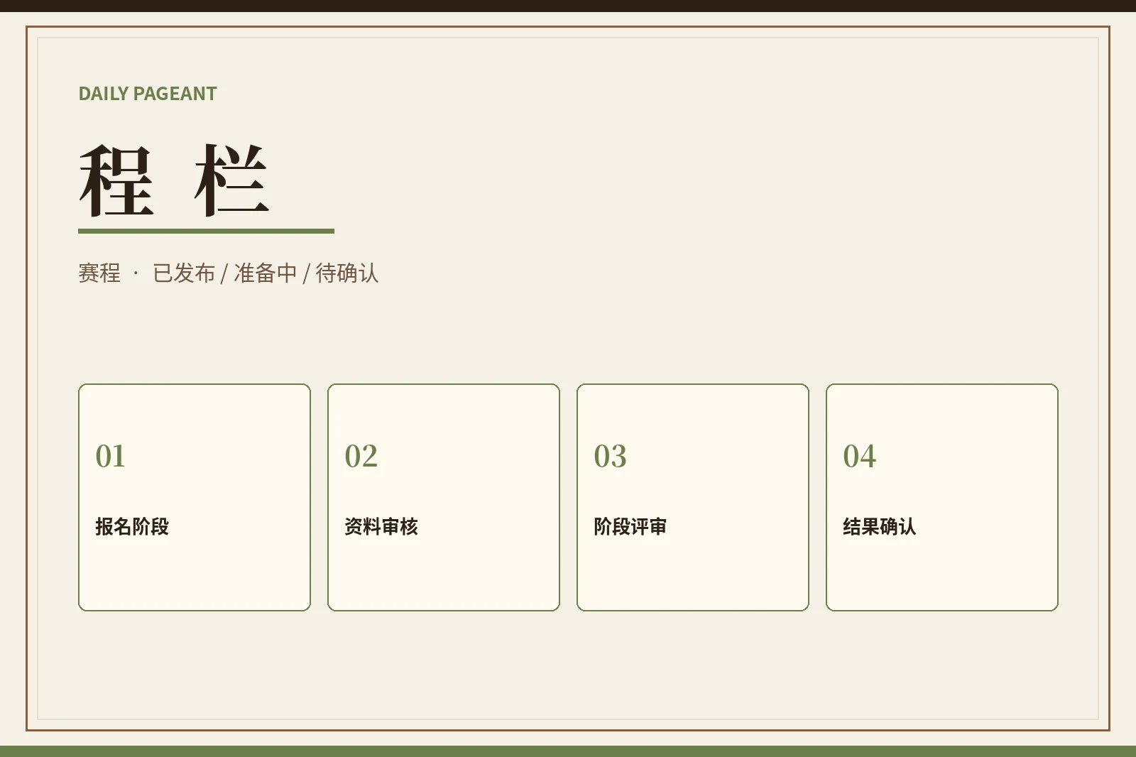 每日大赛赛程阶段状态